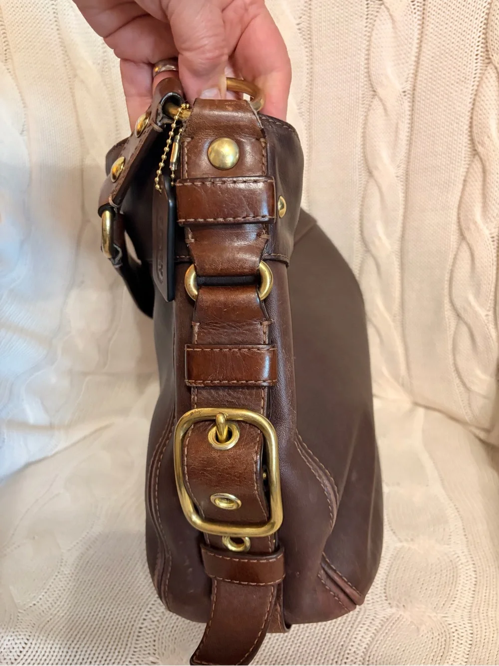 Coach Vintage Carly Dark Brown Leatherware Shoulder Bag  12669 - Picture 4 of 10